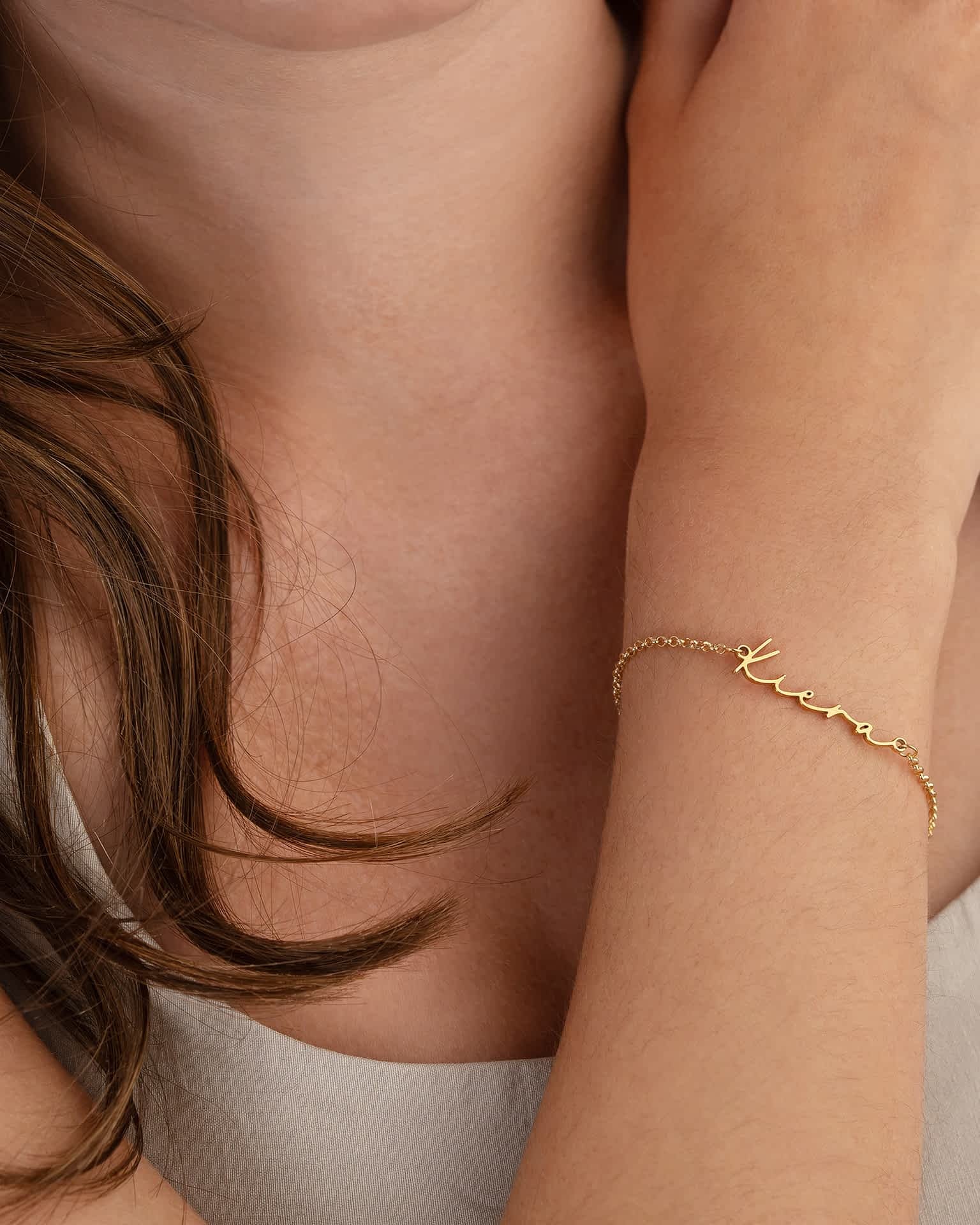 Gold Vermeil / Style 1 / 6.5" - 8" Inches Bracelet Personalised Name Bracelet HBD Personalised Name Bracelet in Gold, Silver or Vermeil – Adjustable Custom Bracelet