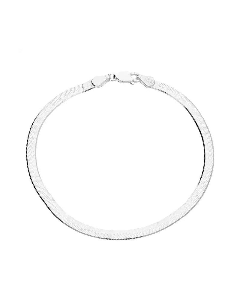 _JS-HERRINGBONE-BRACELET-SILVER Silver / 19.5cm 7.5in Bracelet Herringbone Bracelet HBD Diamond-Cut Herringbone Bracelet 19.5cm/7.5in in Gold or Silver