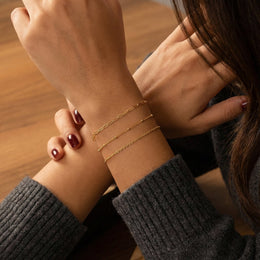 Set of 3 Layered Bracelets in Gold or Silver - Jewelry Bracelet Set