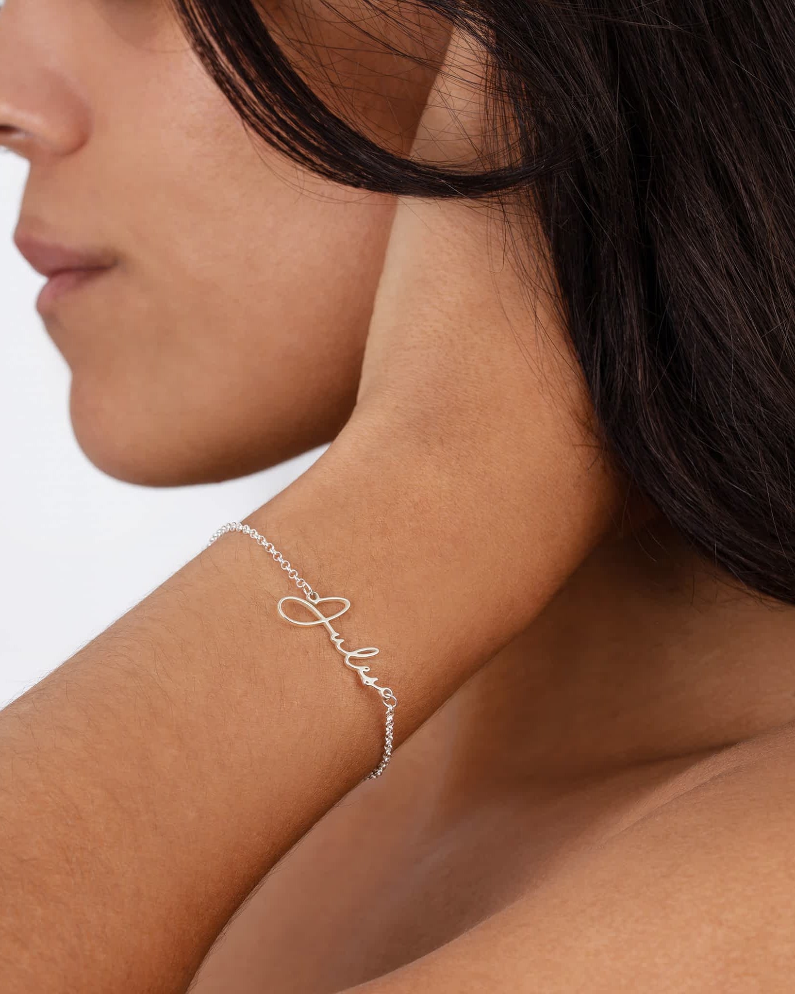 Solid Silver / Style 1 / 6.5" - 8" Inches Bracelet Personalised Name Bracelet HBD Personalised Name Bracelet in Gold, Silver or Vermeil – Adjustable Custom Bracelet