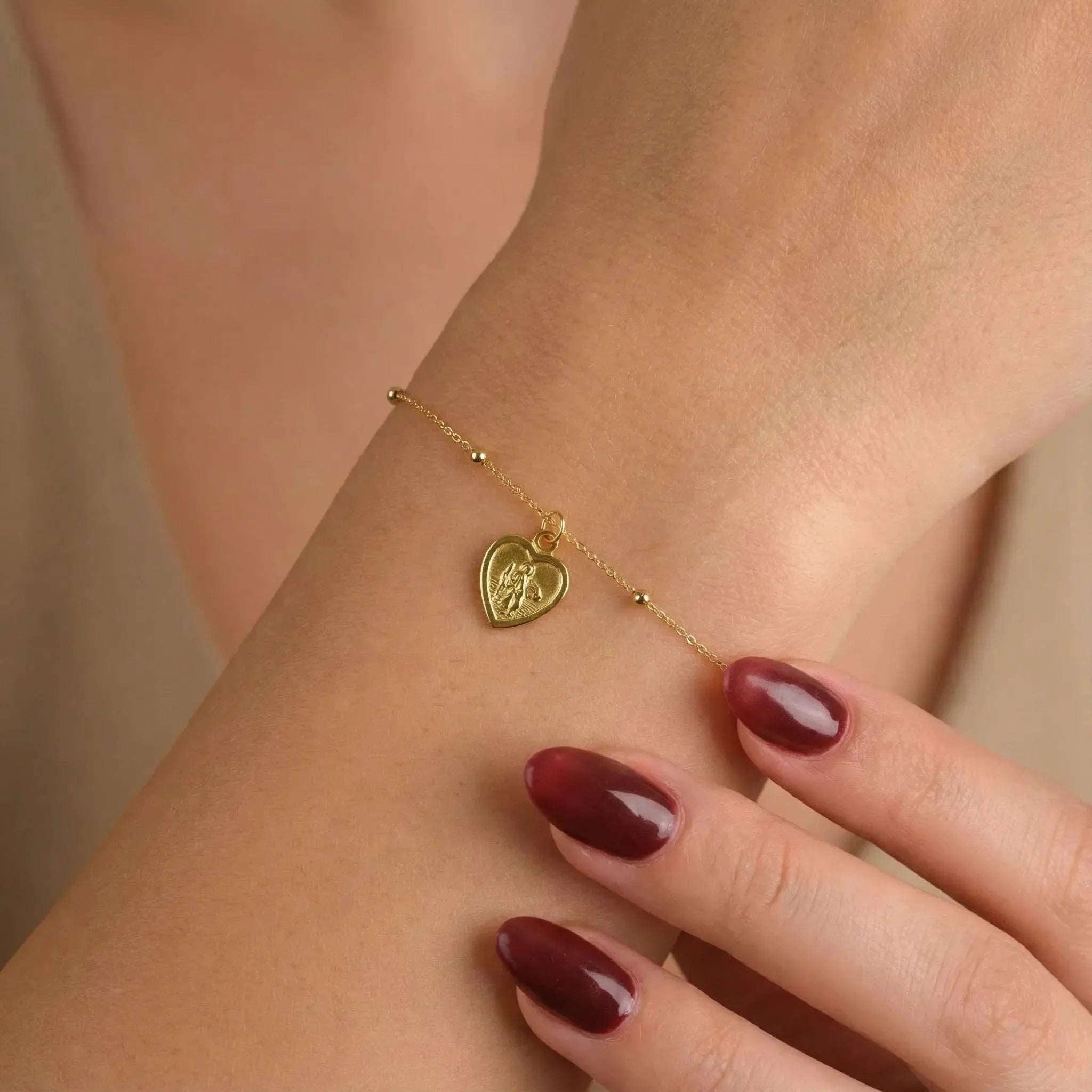 HeyBigDay Bracelet St Christopher Heart Bracelet