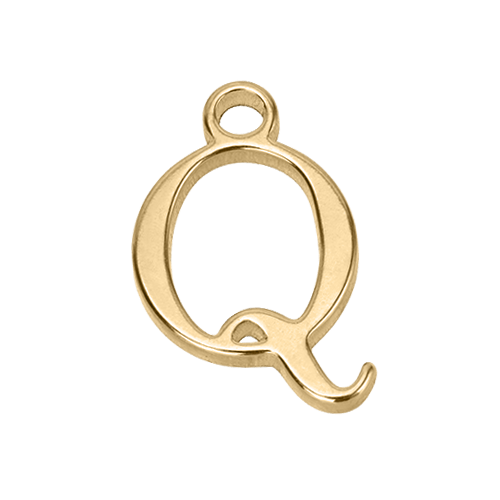 Q Initial | Gold or Silver Add-On Charm - HBD
