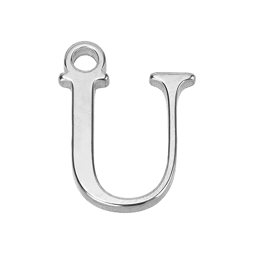 Charm U Silver Letter Charm HBD U Silver Letter Charm