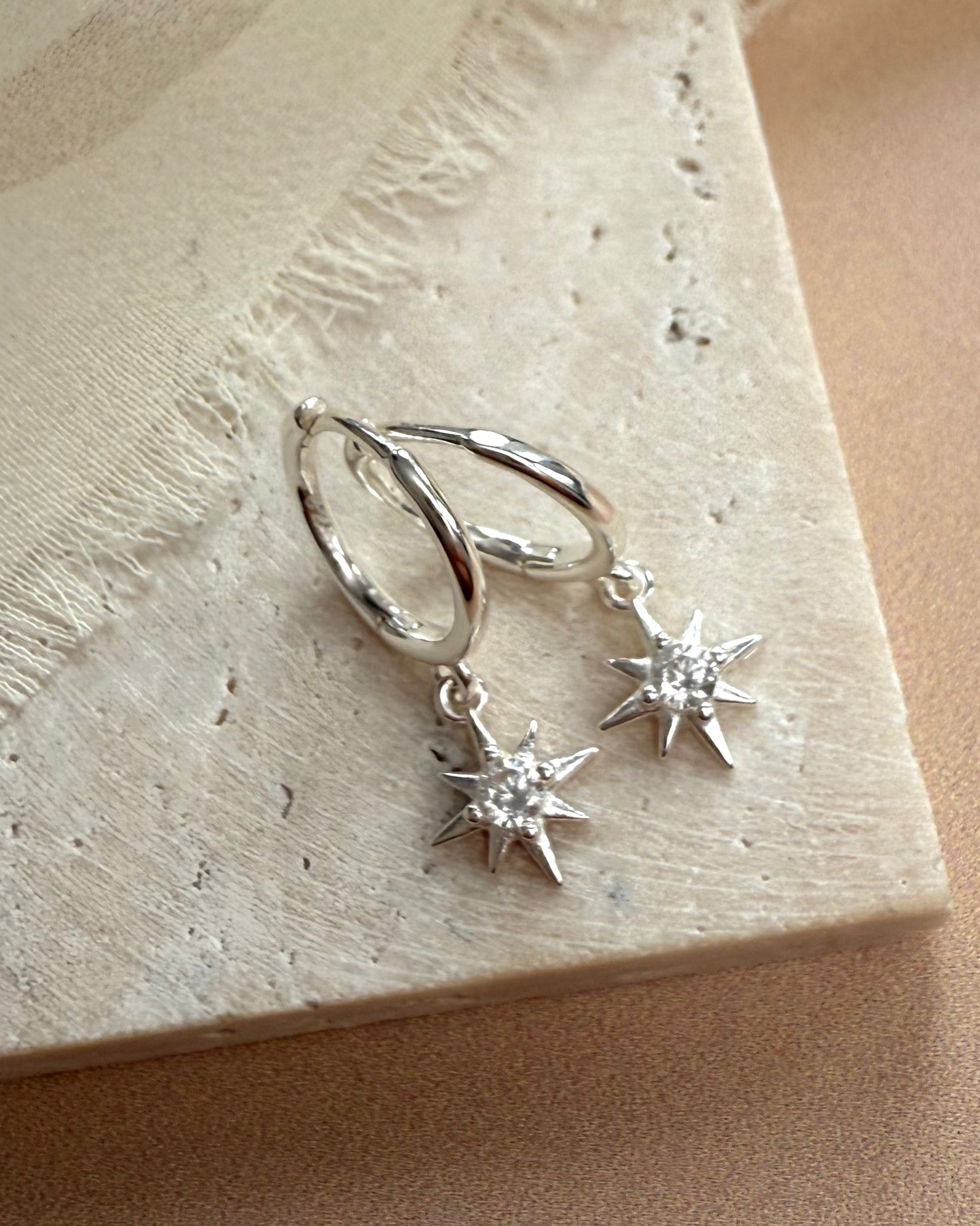 Earrings Star Huggie Hoop Earrings HBD Star Huggie Hoop Earrings