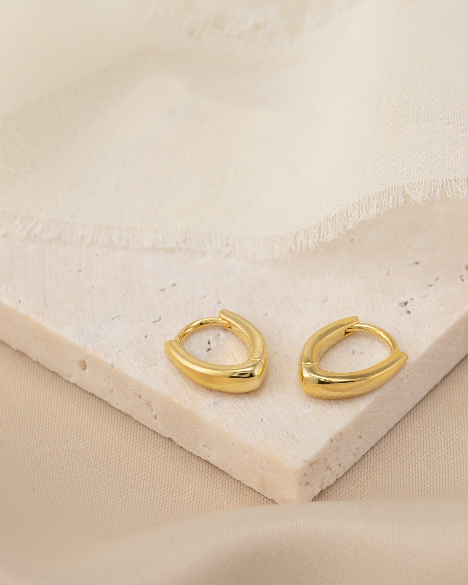 Earrings V Hinged Huggie Earrings HBD "V" Hinged Huggie Earrings in 18ct Gold & Sterling Silver