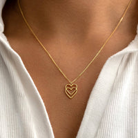 Double Linked Heart Necklace