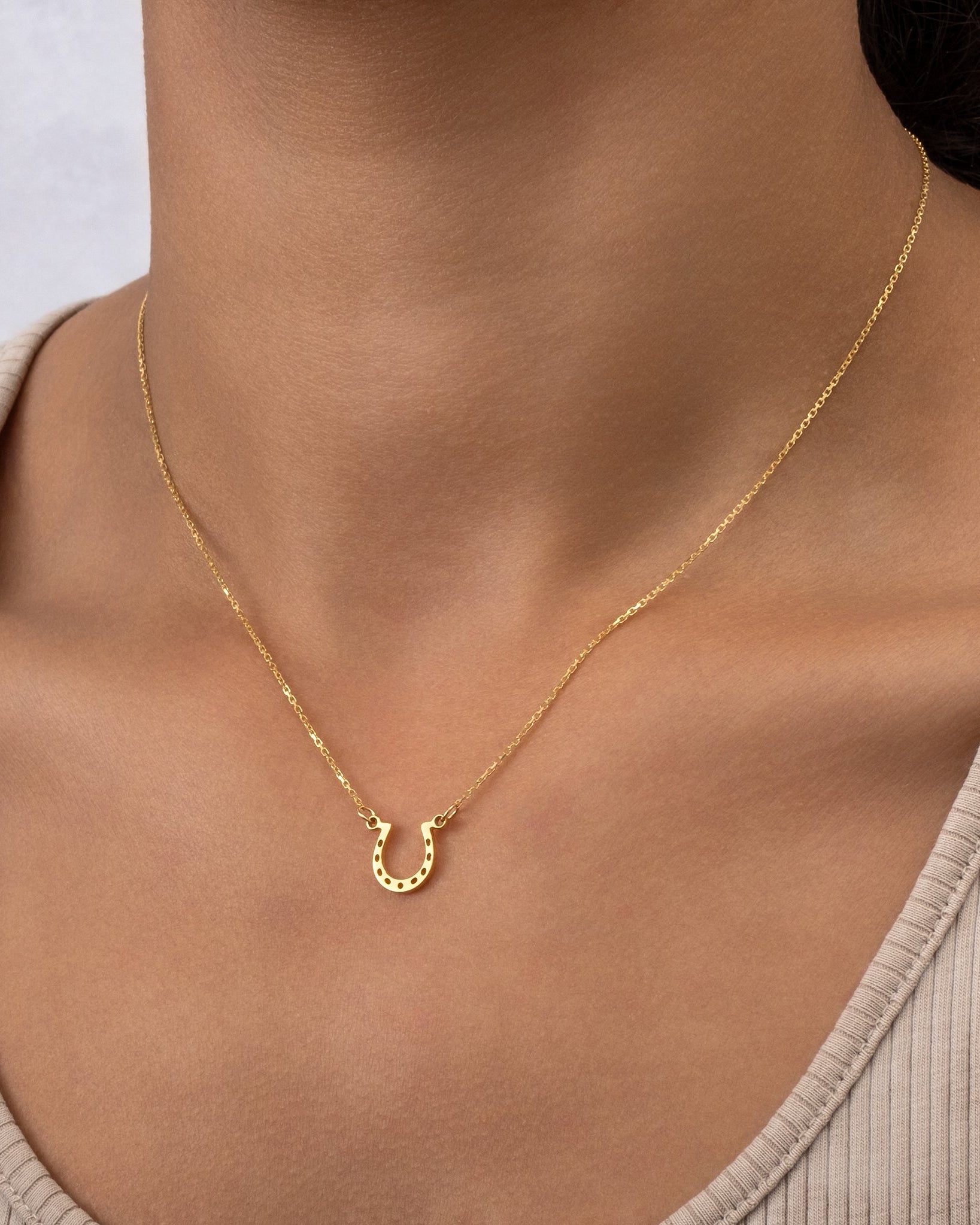 18ct Gold / Style 1 / 18" Inches Necklace Horseshoe Pendant Necklace HBD Horseshoe Necklace – Lucky Jewellery in Gold, Silver & Vermeil