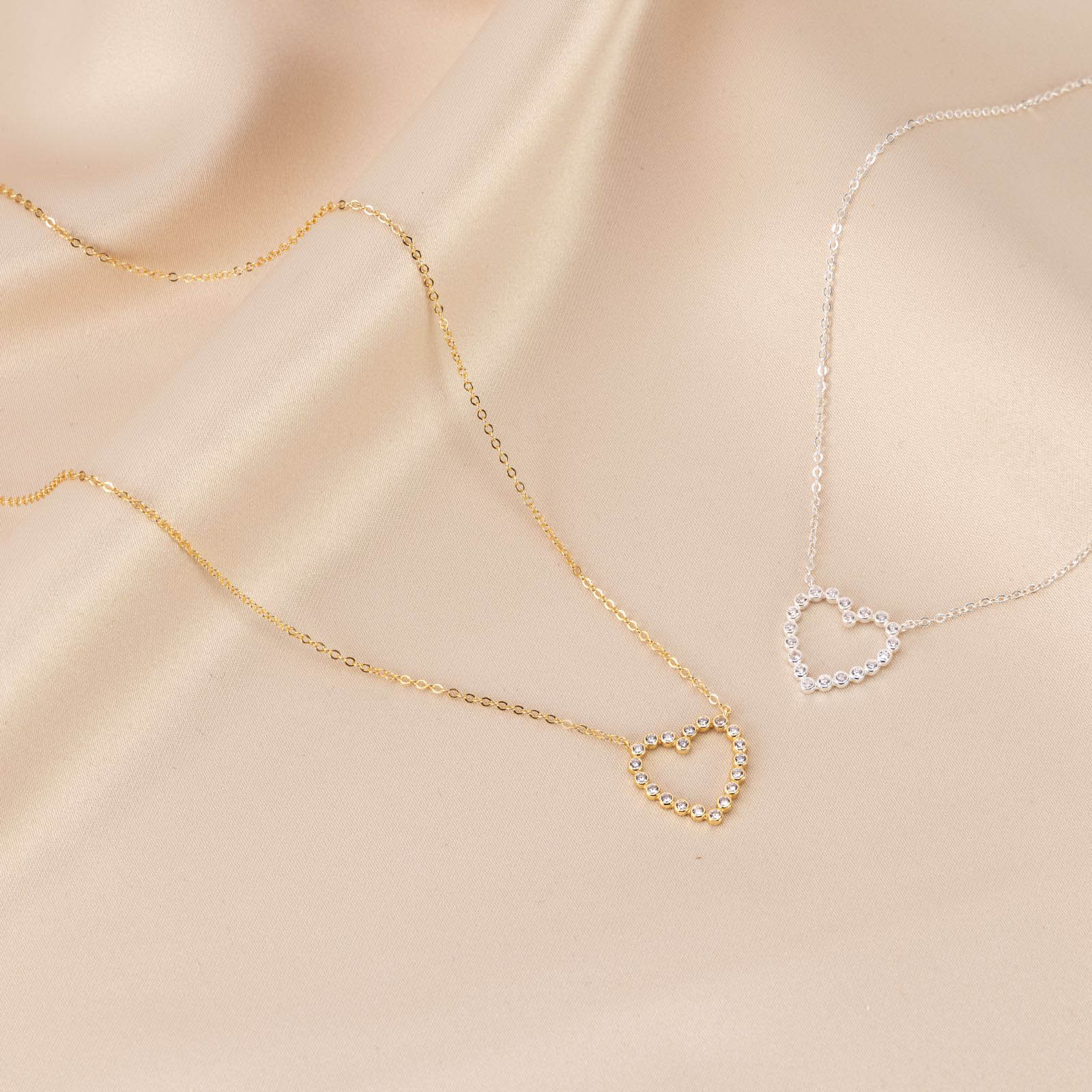 Necklace Cubic Zirconia Heart Necklace HBD 925 Sterling Silver Cubic Zirconia Heart