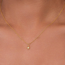 Cubic Zirconia Star Necklace in 18ct Gold or Sterling Silver
