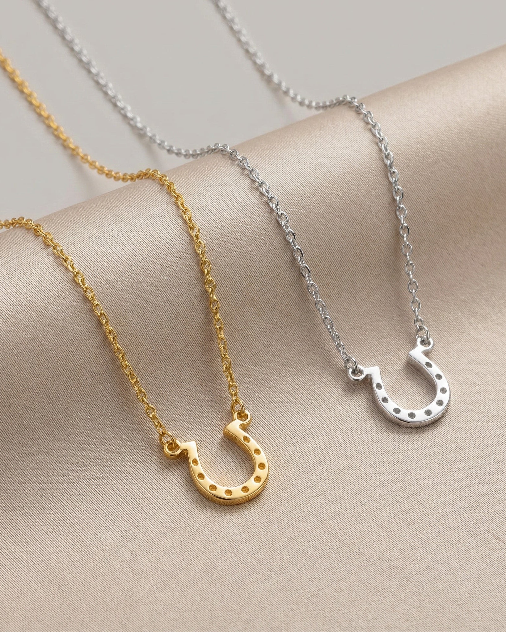 Necklace Horseshoe Pendant Necklace HBD Horseshoe Necklace – Lucky Jewellery in Gold, Silver & Vermeil