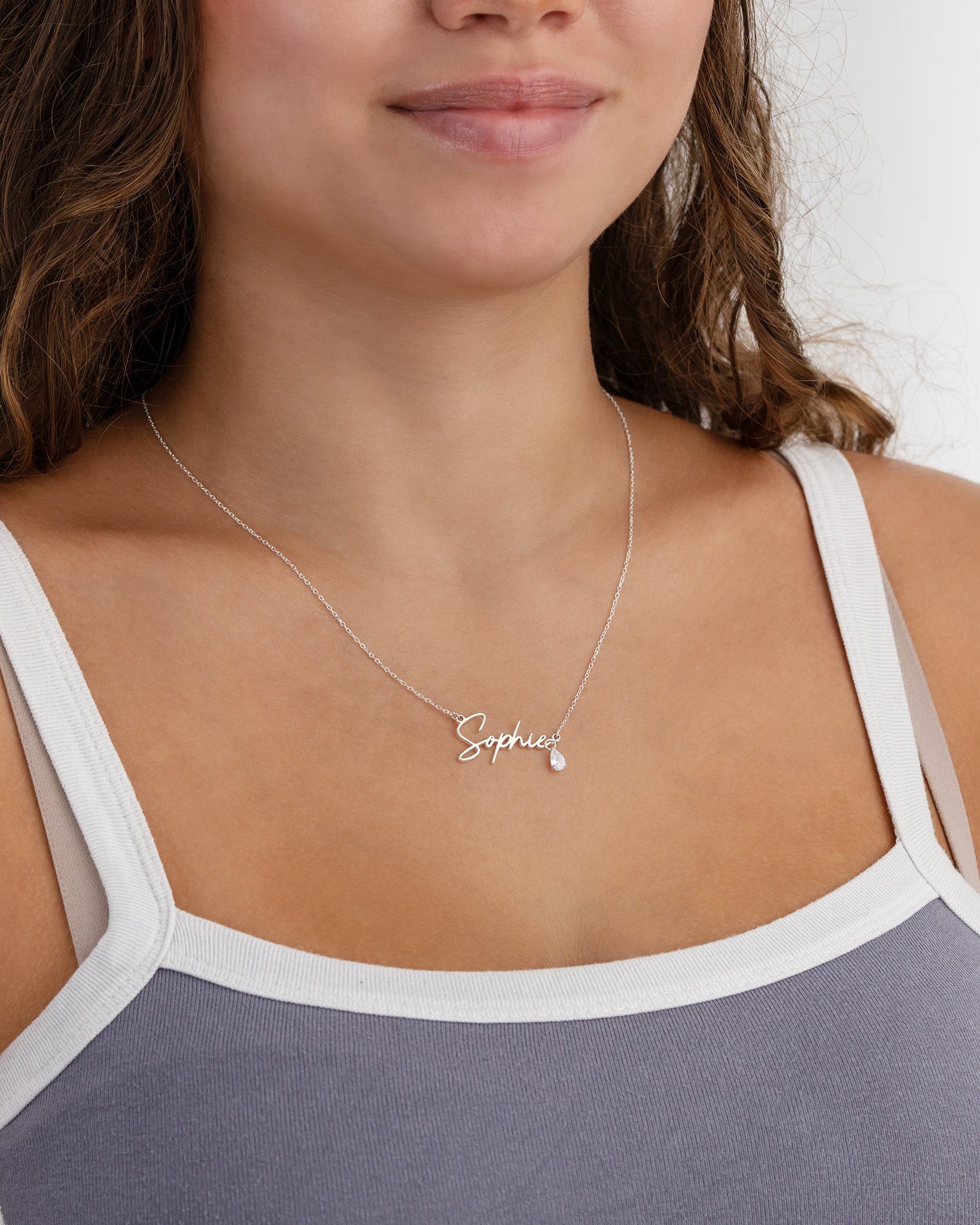 Necklace Custom Name Necklace – Gold, Silver & Vermeil HBD Custom Name Necklace – 9 Designs, 200+ Charms, 7 Lengths & 3 Chain Styles