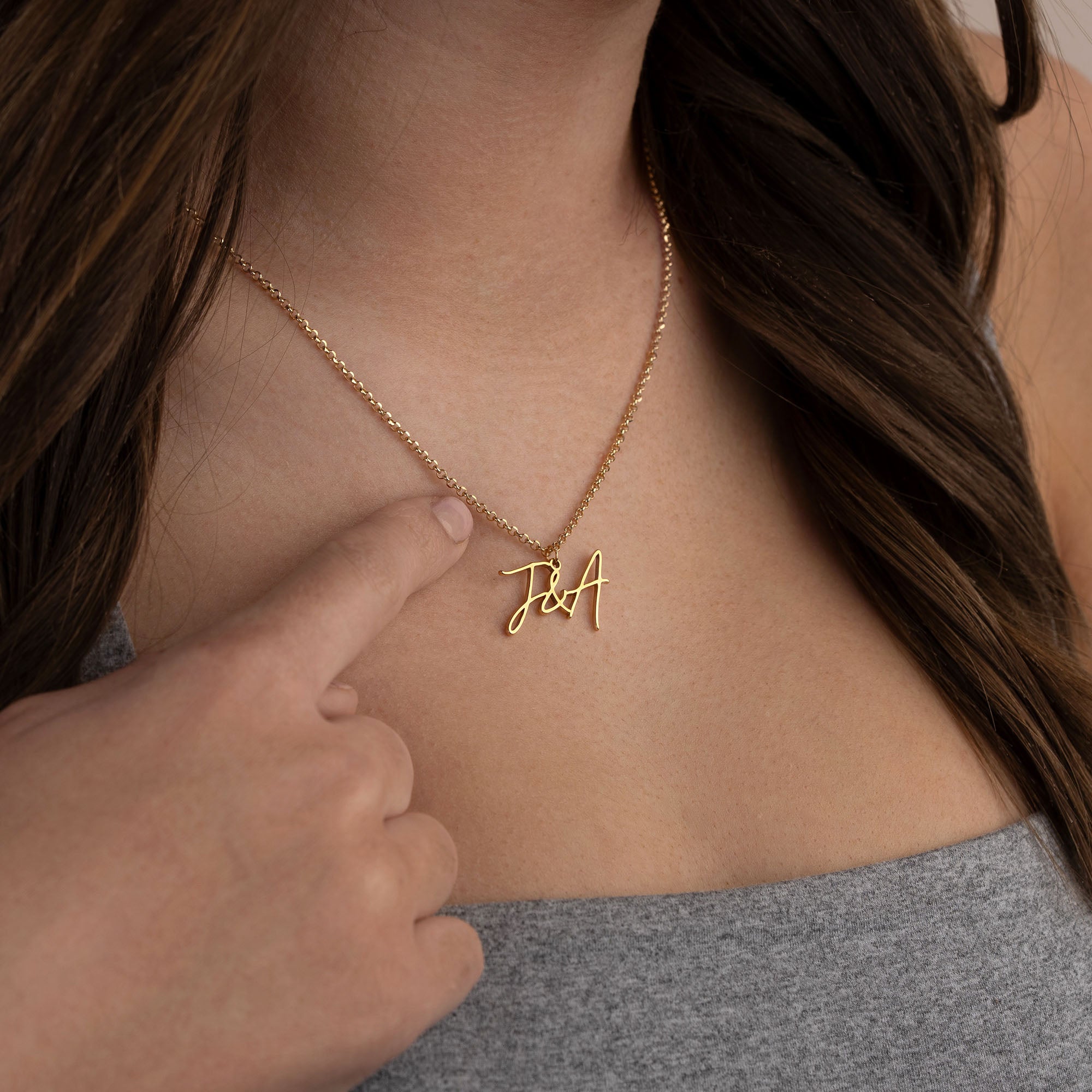 HeyBigDay Necklace Personalised Double Letter Initial Necklace