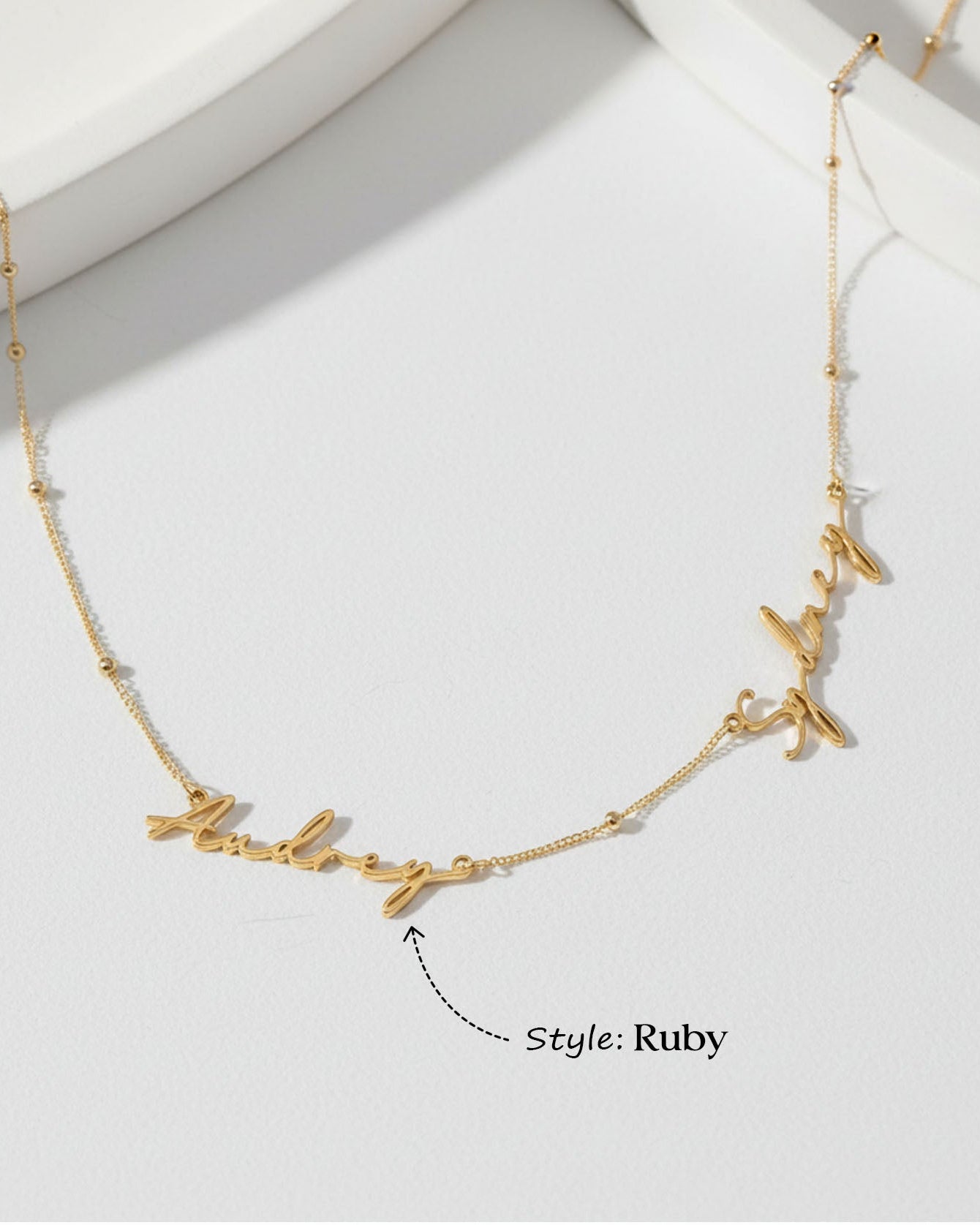 Necklace Personalised Double Name Necklace HBD Signature Double Name Necklace - Perfect Your Own Two Name Design