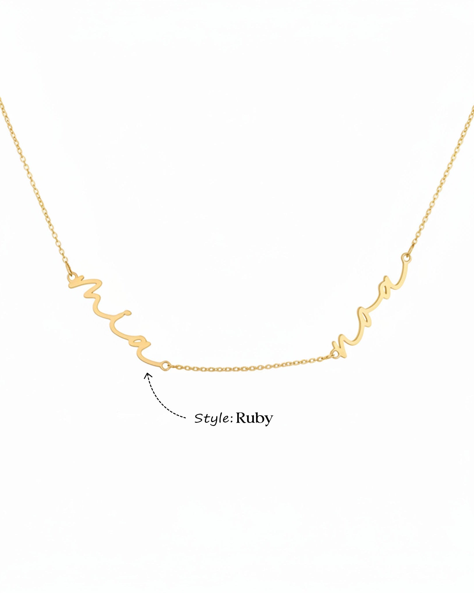 Necklace Personalised Double Name Necklace HBD Signature Double Name Necklace - Perfect Your Own Two Name Design