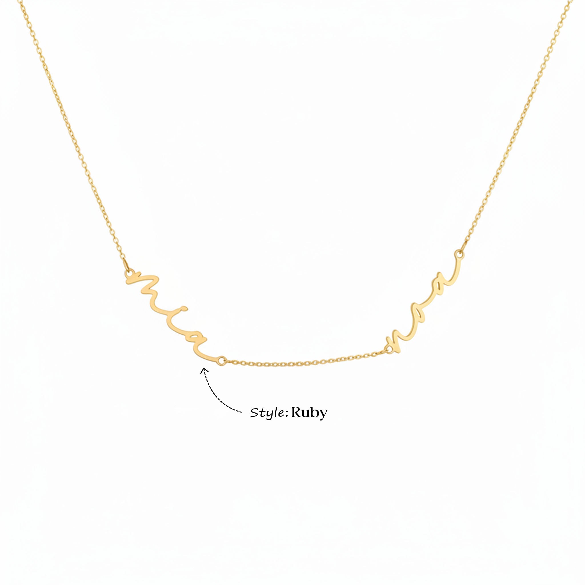 Necklace Personalised Double Name Necklace HBD Signature Double Name Necklace - Perfect Your Own Two Name Design