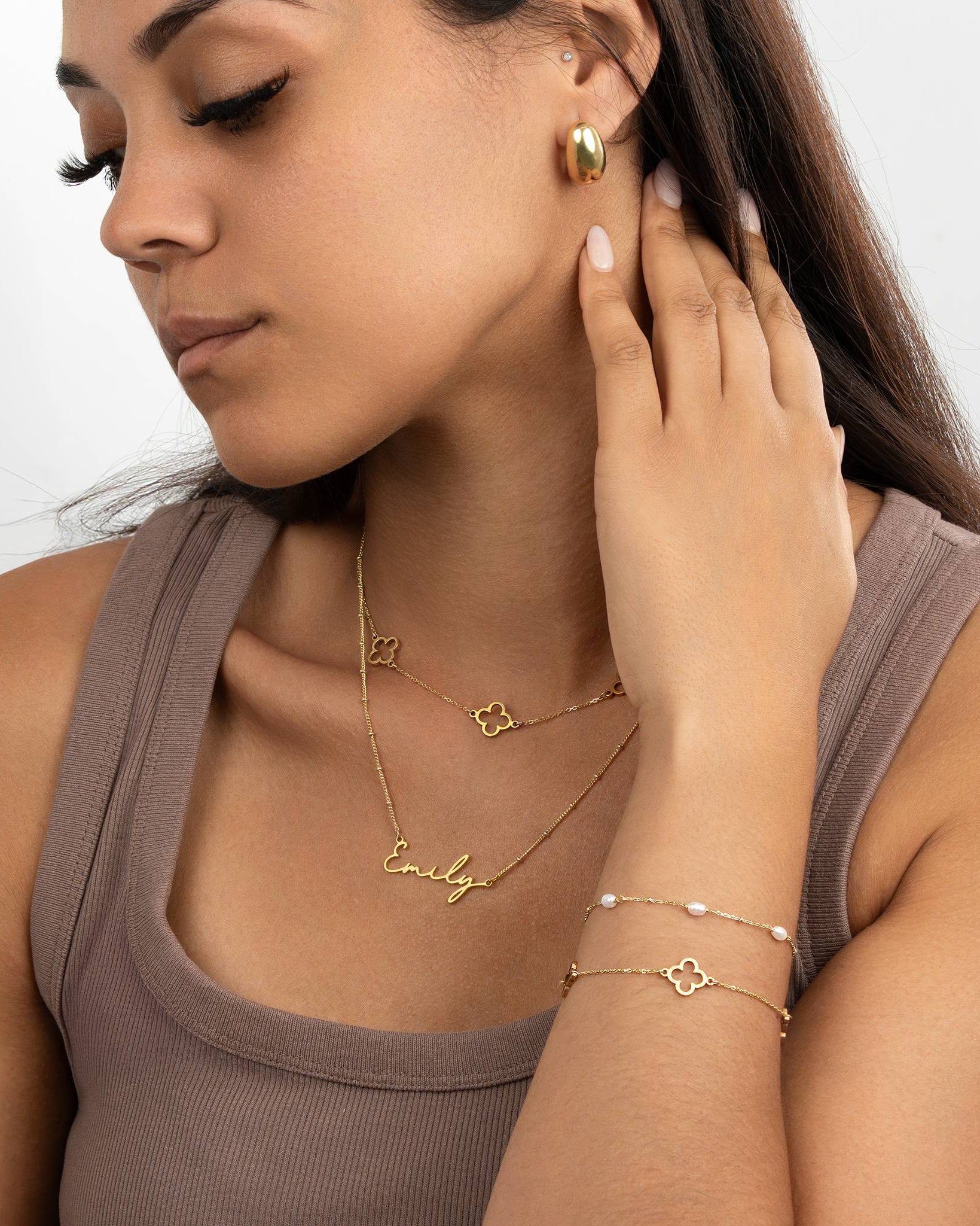 Bracelet Freshwater Pearl Beaded Bracelet HBD Freshwater Pearl Beaded Bracelet in 14ct Gold or Sterling Silver