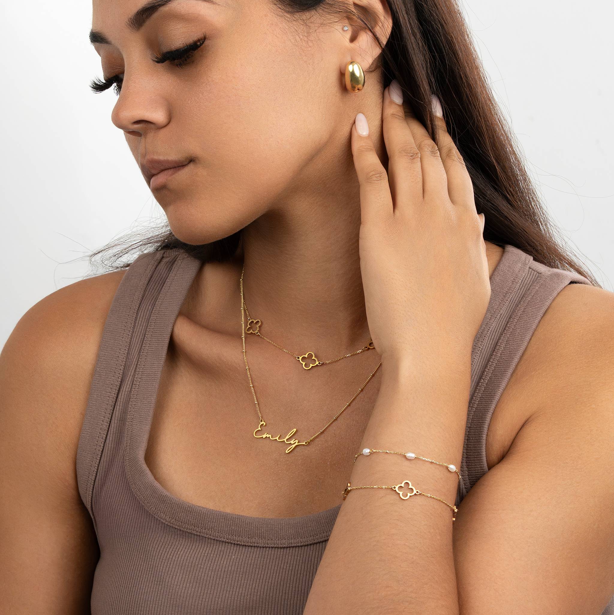 Bracelet Freshwater Pearl Beaded Bracelet HBD Freshwater Pearl Beaded Bracelet in 14ct Gold or Sterling Silver