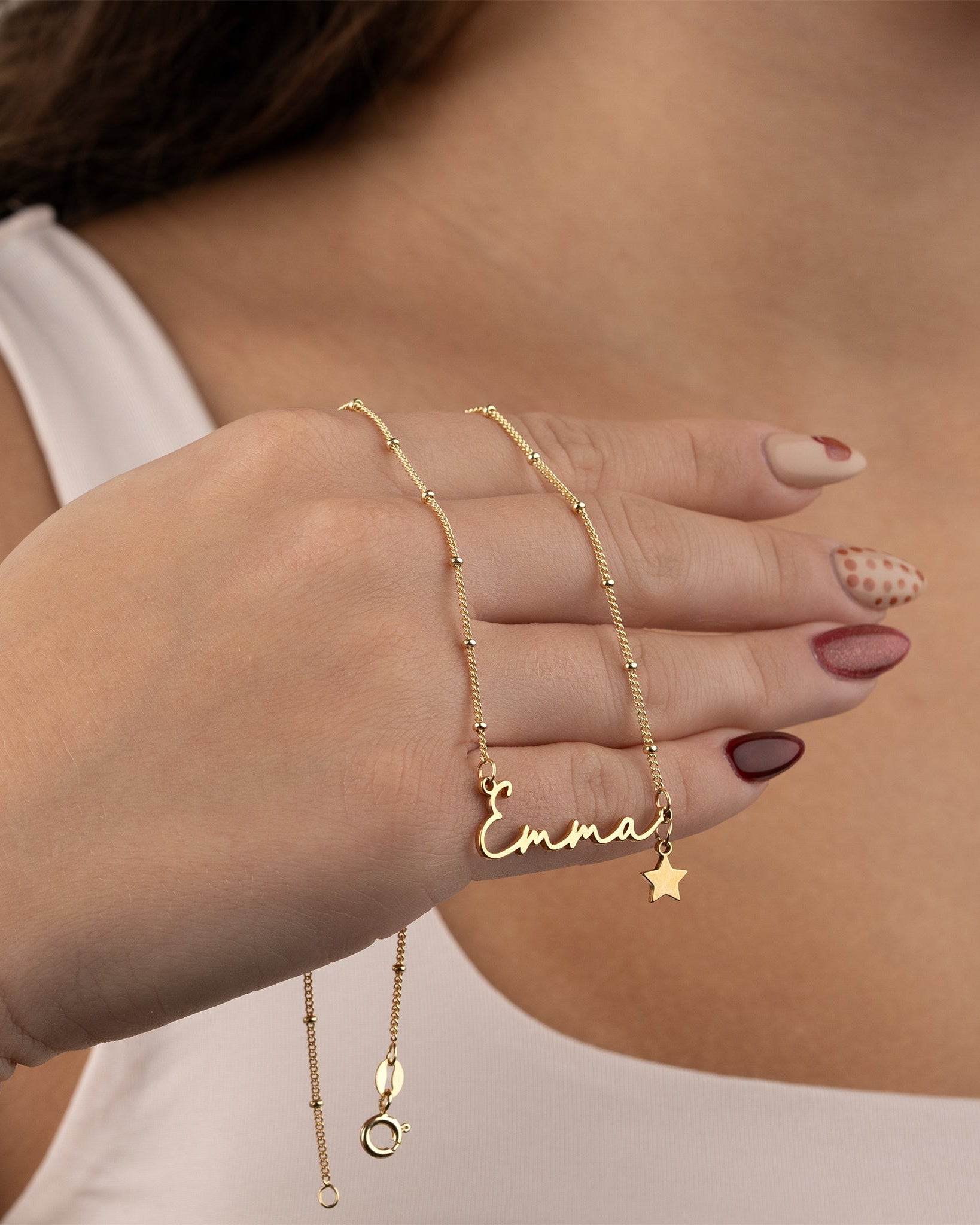 Necklace Personalised Name Necklace HBD Personalised Name Necklace in Gold, Silver or Vermeil - Custom Name Necklace