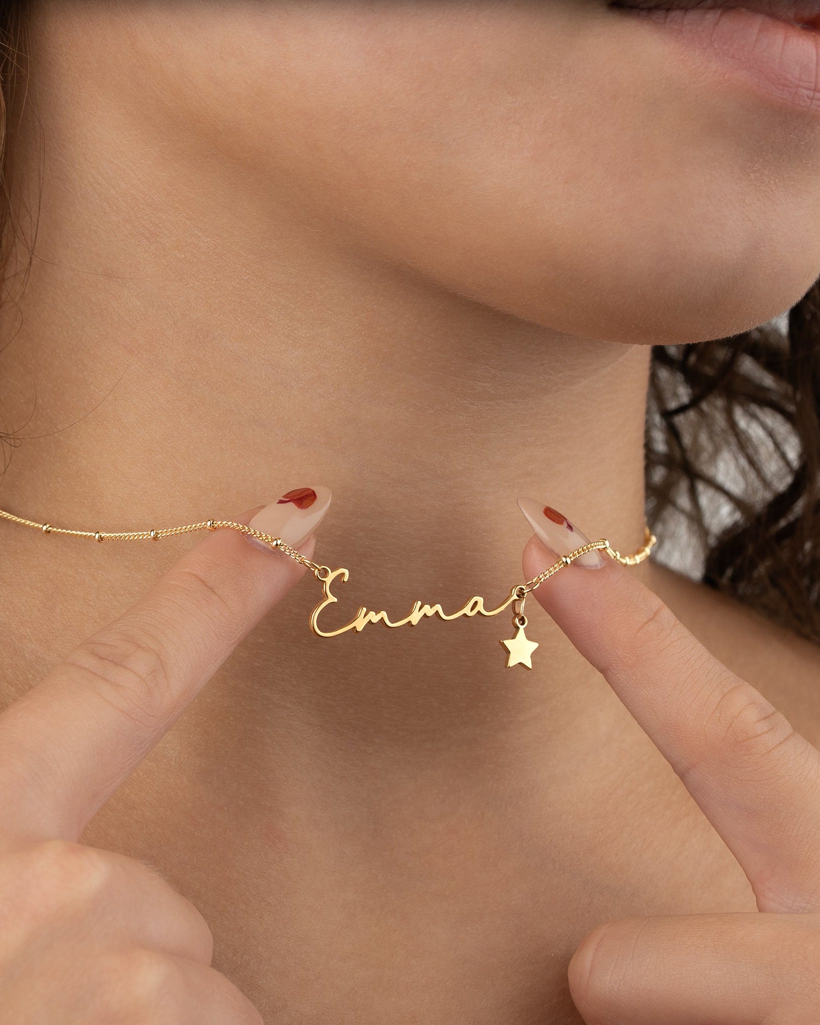 Necklace Personalised Name Necklace HBD Personalised Name Necklace in Gold, Silver or Vermeil - Custom Name Necklace