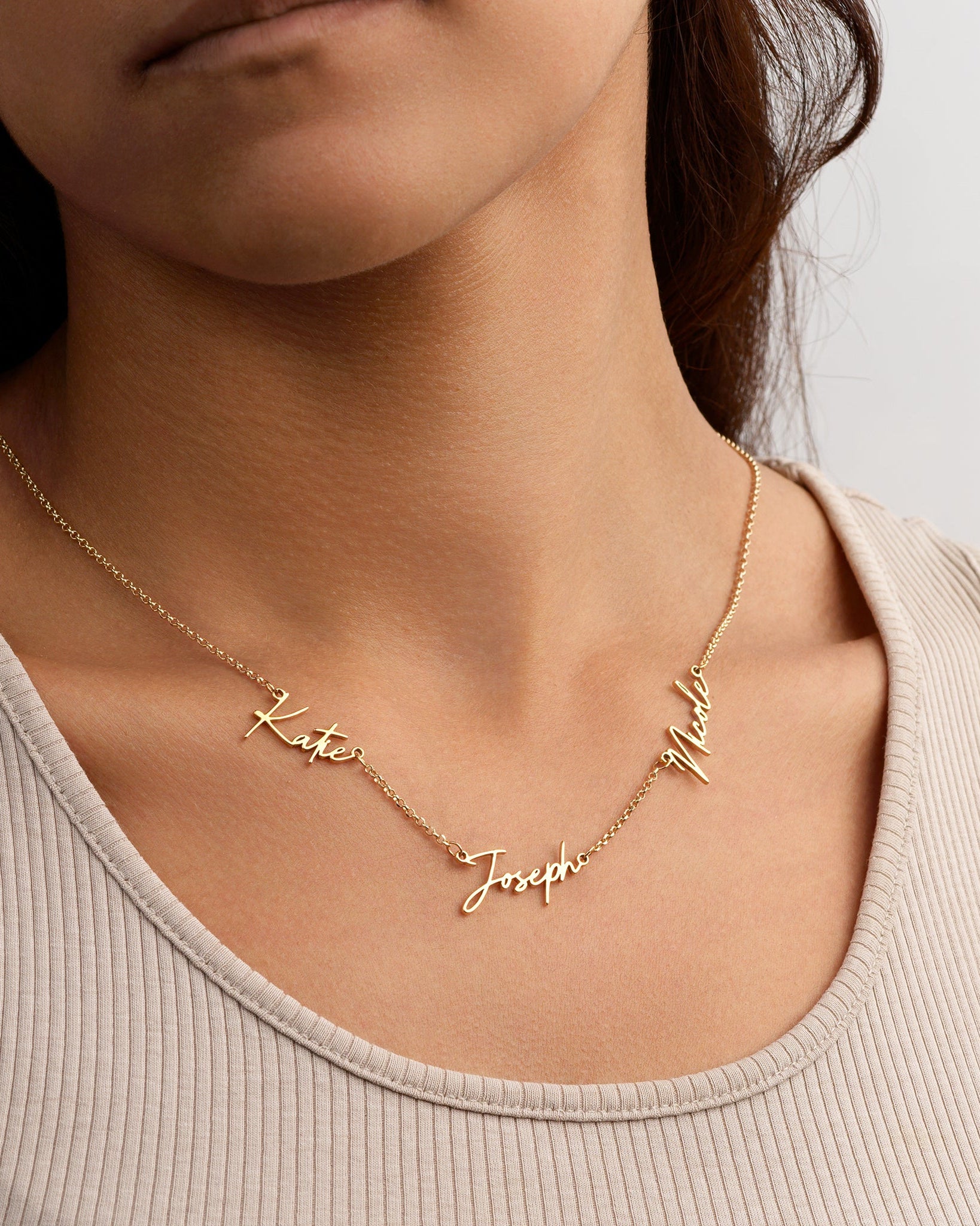 HeyBigDay Necklace Personalised Triple Name Necklace