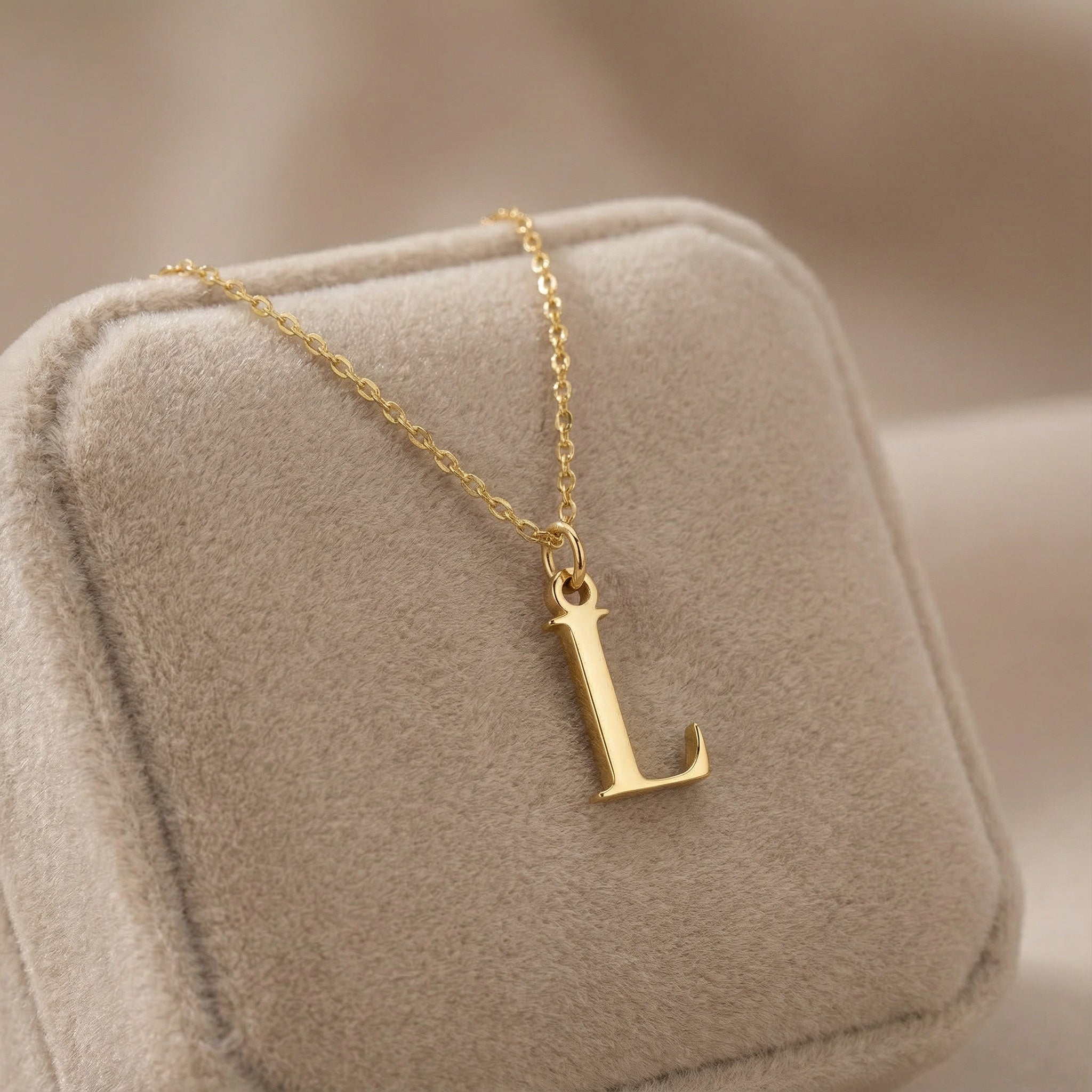 Necklace Single Initial Necklace HBD Single Initial Necklace in 18ct Gold, Sterling Silver or Gold Vermeil