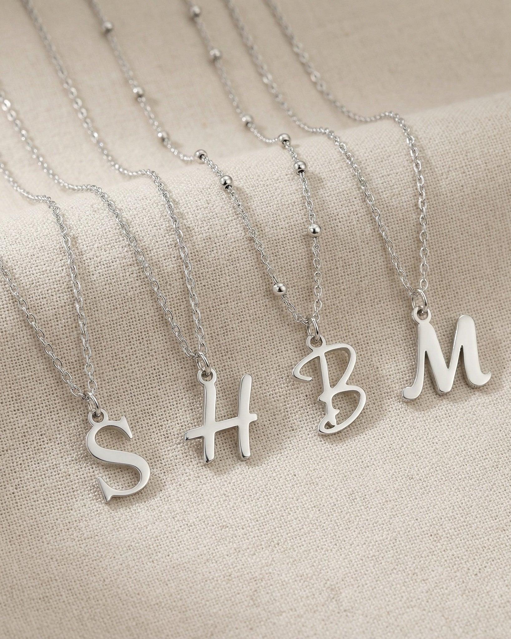 Necklace Single Initial Necklace HBD Single Initial Necklace in 18ct Gold, Sterling Silver or Gold Vermeil