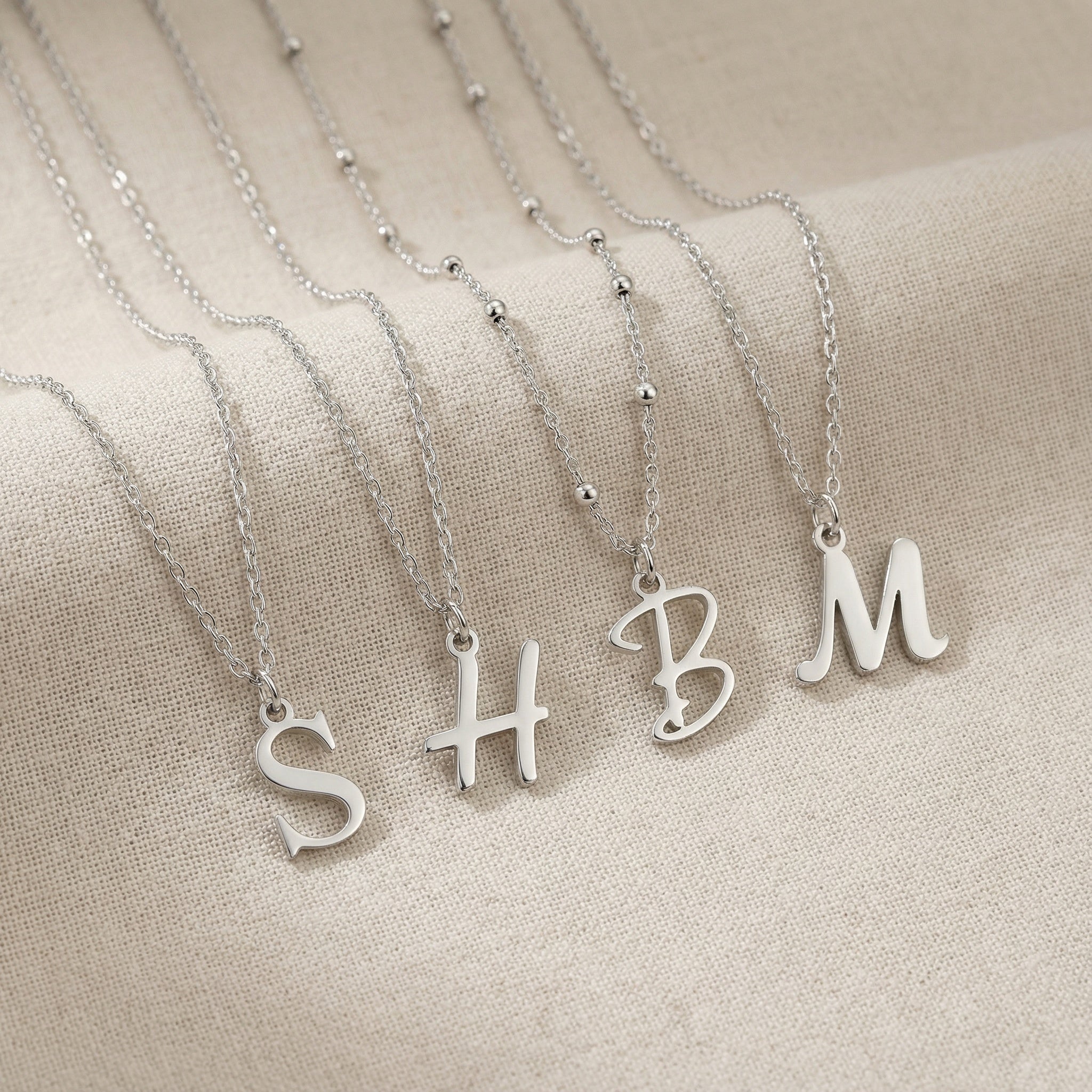 Necklace Single Initial Necklace HBD Single Initial Necklace in 18ct Gold, Sterling Silver or Gold Vermeil