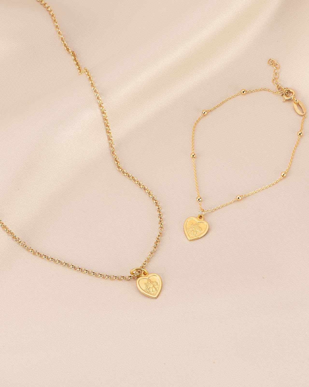 Necklace St Christopher Heart Necklace HBD St Christopher Heart Necklace in Gold or Silver – Protective Pendant – 15-21 Inch Chain