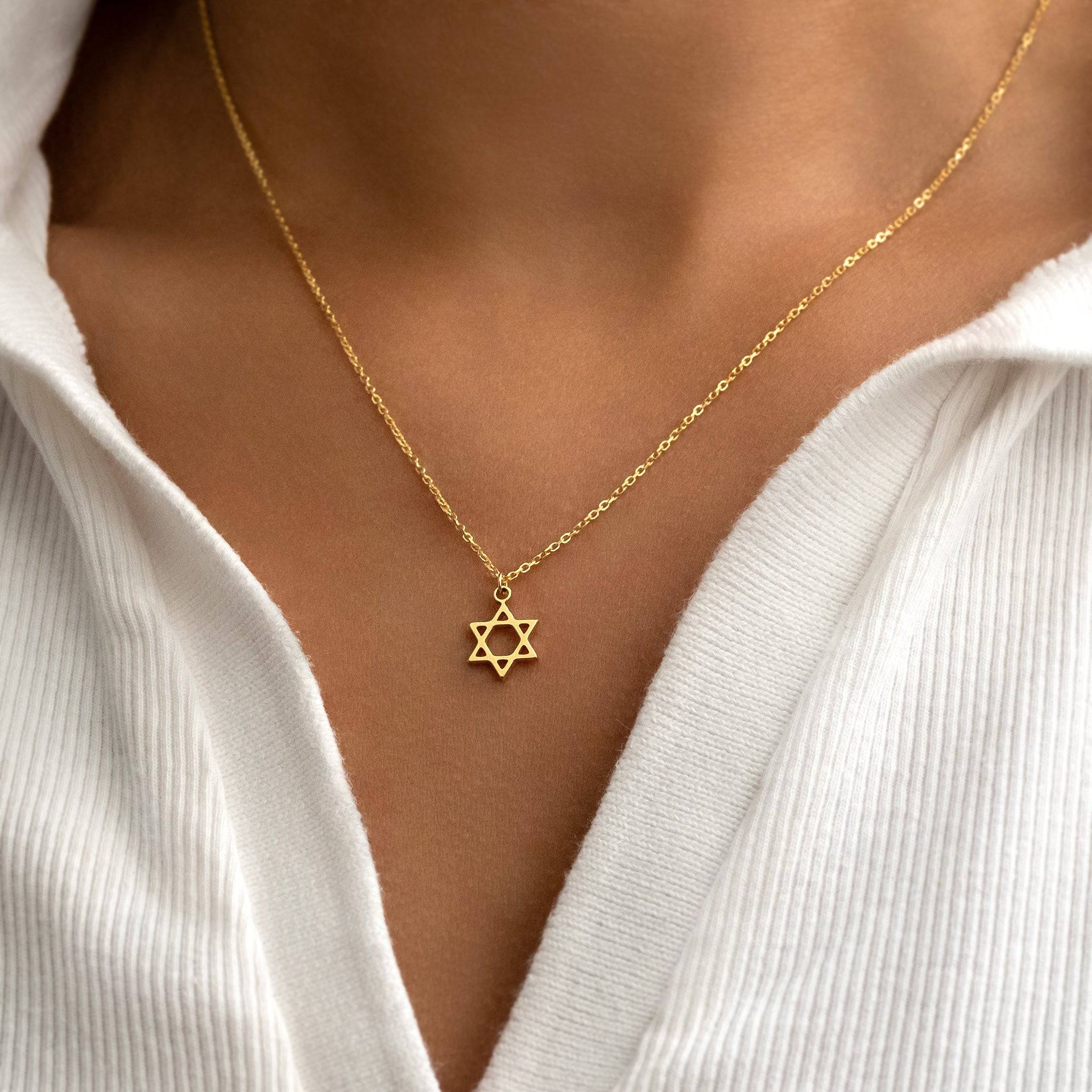 HeyBigDay Necklace 18ct Gold / Style 1 / 18" Inches Star of David Necklace