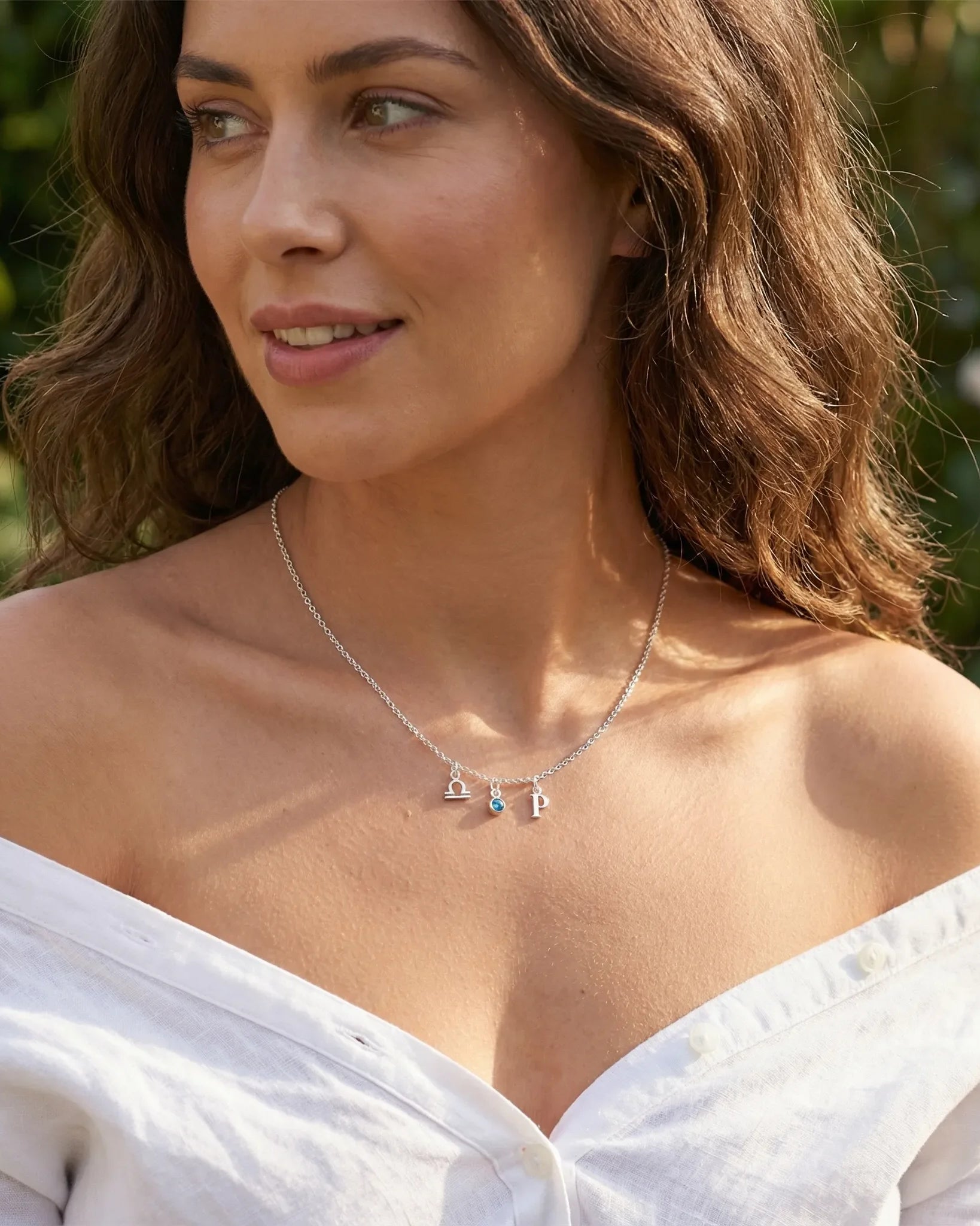 Necklace Story Necklace with Initial, Zodiac, Birthstone & Multiple Charms HBD Story Necklace with Initial, Zodiac, Birthstone & Multiple Charms