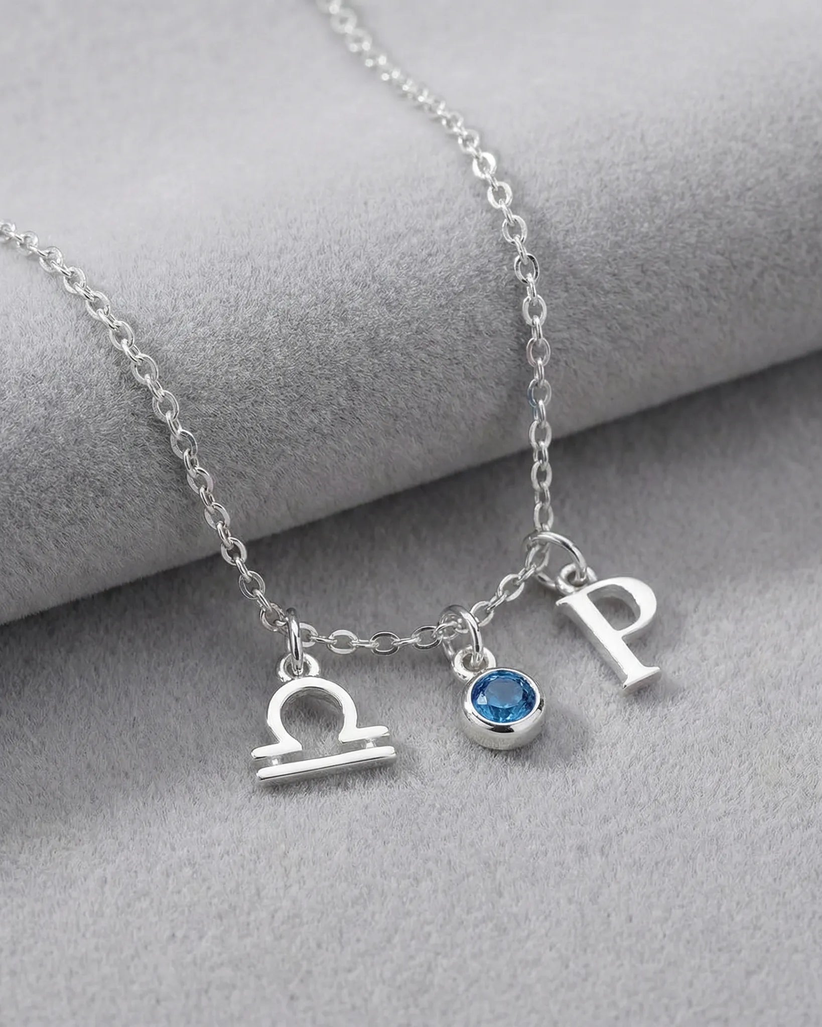 Necklace Story Necklace with Initial, Zodiac, Birthstone & Multiple Charms HBD Story Necklace with Initial, Zodiac, Birthstone & Multiple Charms