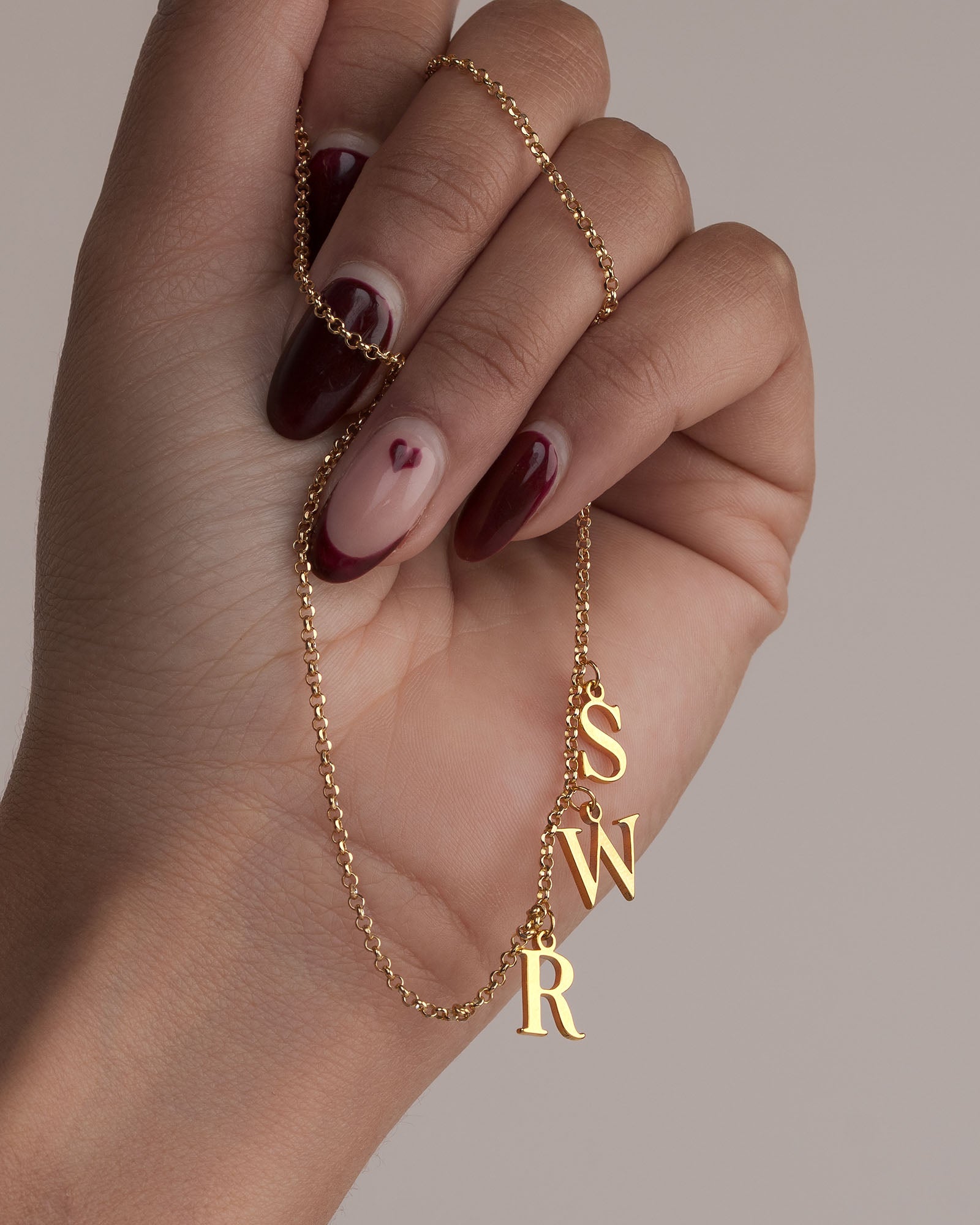 HeyBigDay Necklace Triple Initial Necklace