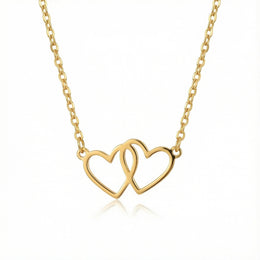 Entwined Hearts Necklace | Double Heart Pendant | HBD