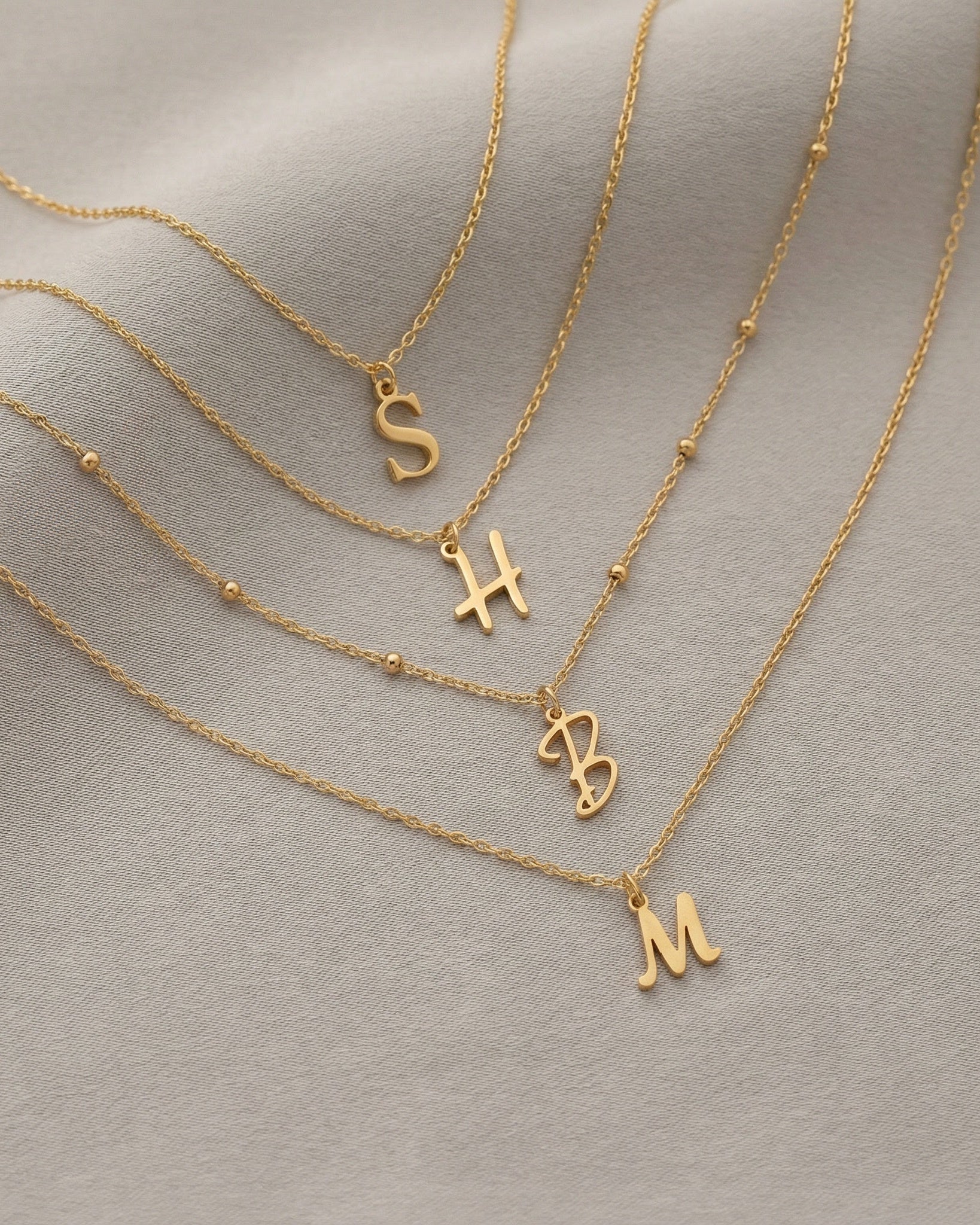 Necklace Single Initial Necklace HBD Single Initial Necklace in 18ct Gold, Sterling Silver or Gold Vermeil