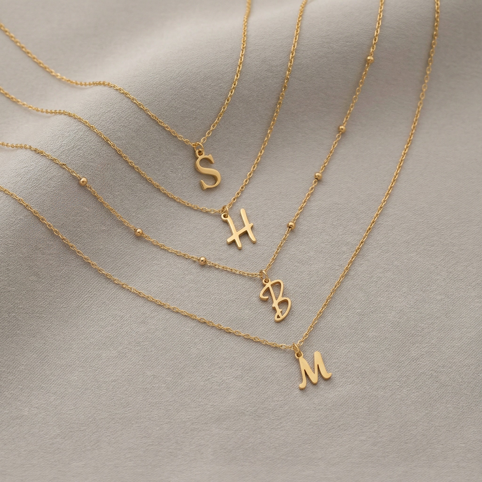 Necklace Single Initial Necklace HBD Single Initial Necklace in 18ct Gold, Sterling Silver or Gold Vermeil
