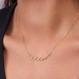 XOXO Necklace in 18ct Gold & Sterling Silver
