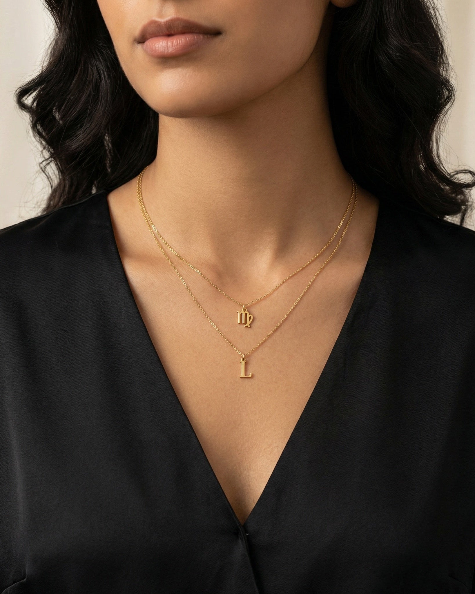 Necklace Zodiac & Initial Necklace Layered Set HBD Zodiac & Initial Necklace Layered Set – Personalised Jewellery Duo
