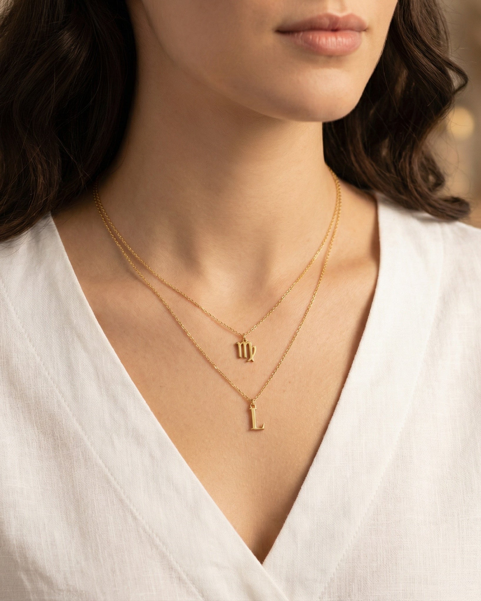 Necklace Zodiac & Initial Necklace Layered Set HBD Zodiac & Initial Necklace Layered Set – Personalised Jewellery Duo