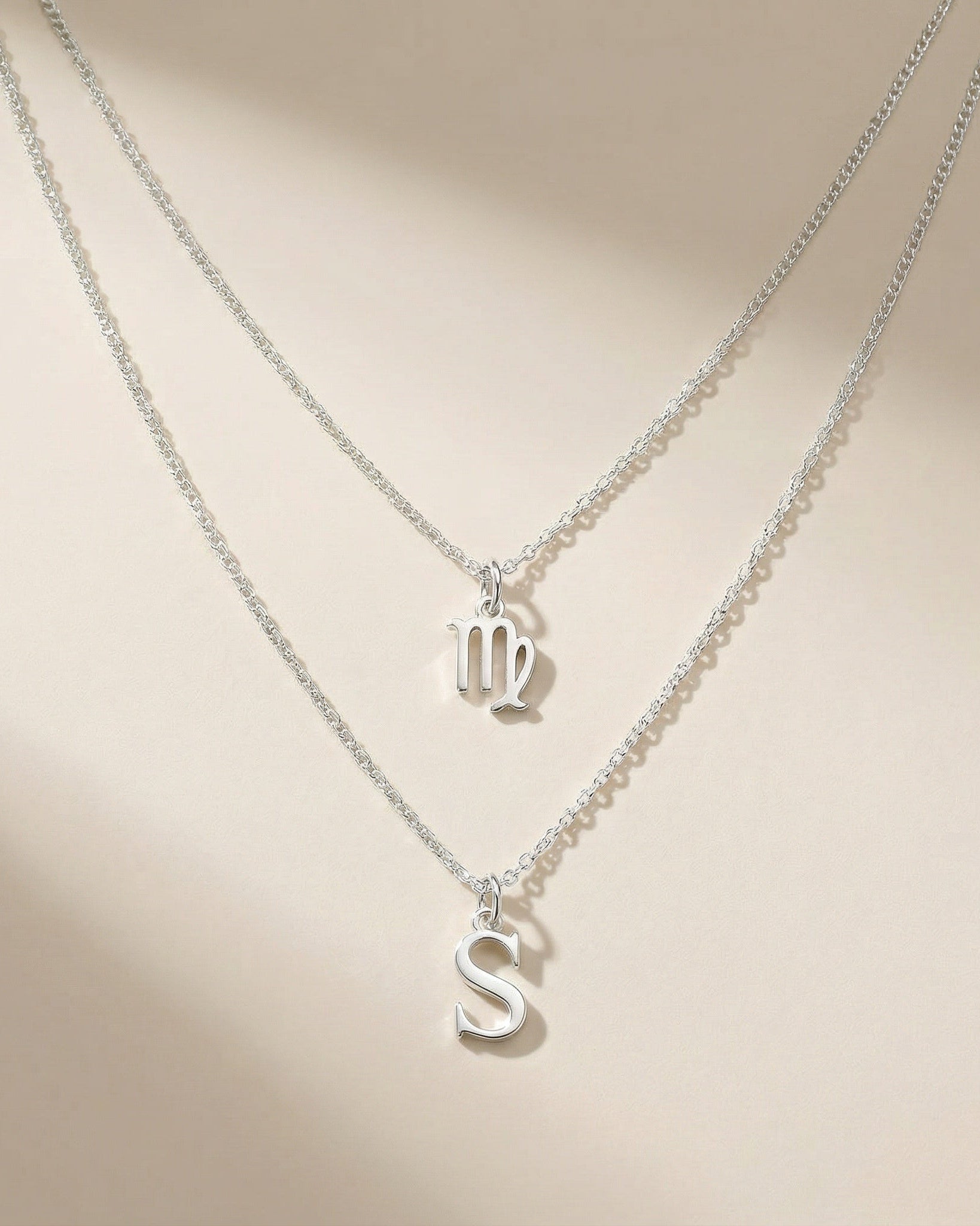 Necklace Zodiac & Initial Necklace Layered Set HBD Zodiac & Initial Necklace Layered Set – Personalised Jewellery Duo