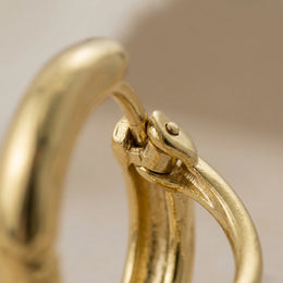 Hinged-Hoop with Soft Faceted Detail Earrings in 14ct Gold or Sterling Silver