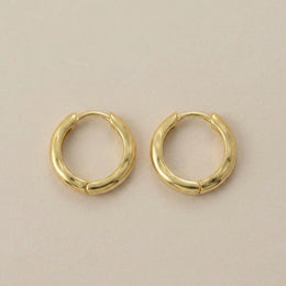 Hinged-Hoop with Soft Faceted Detail Earrings in 14ct Gold or Sterling Silver