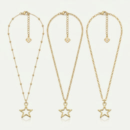 Hollow Star Charm Necklace & Bracelet