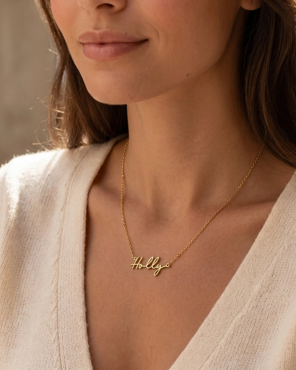 Holly Name Necklace | 18ct Gold, Silver & Vermeil | Ready to Ship
