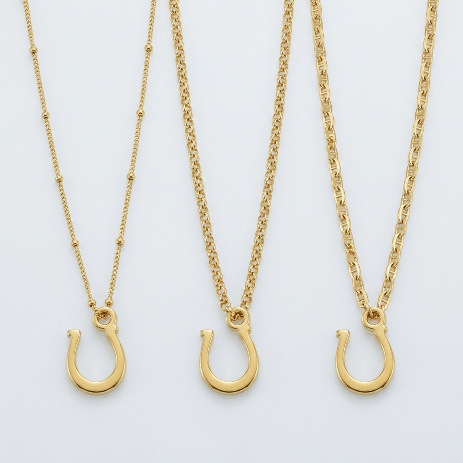 Horseshoe Charm Necklace & Bracelet