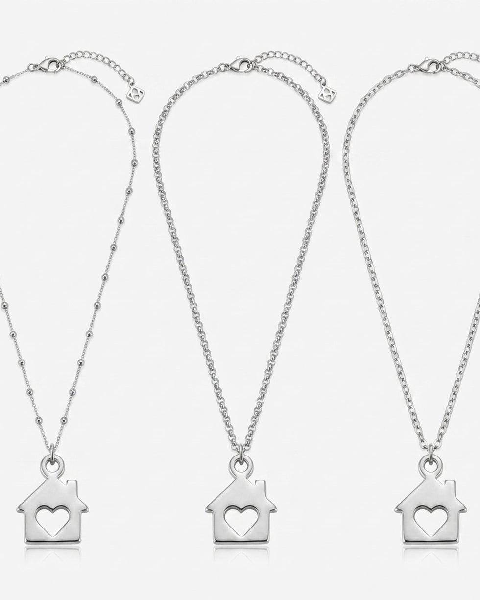House & Heart Home Charm Necklace & Bracelet