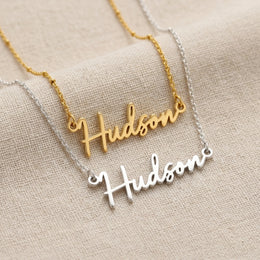 Hudson Name Necklace | 18ct Gold, Silver & Vermeil | Ready to Ship