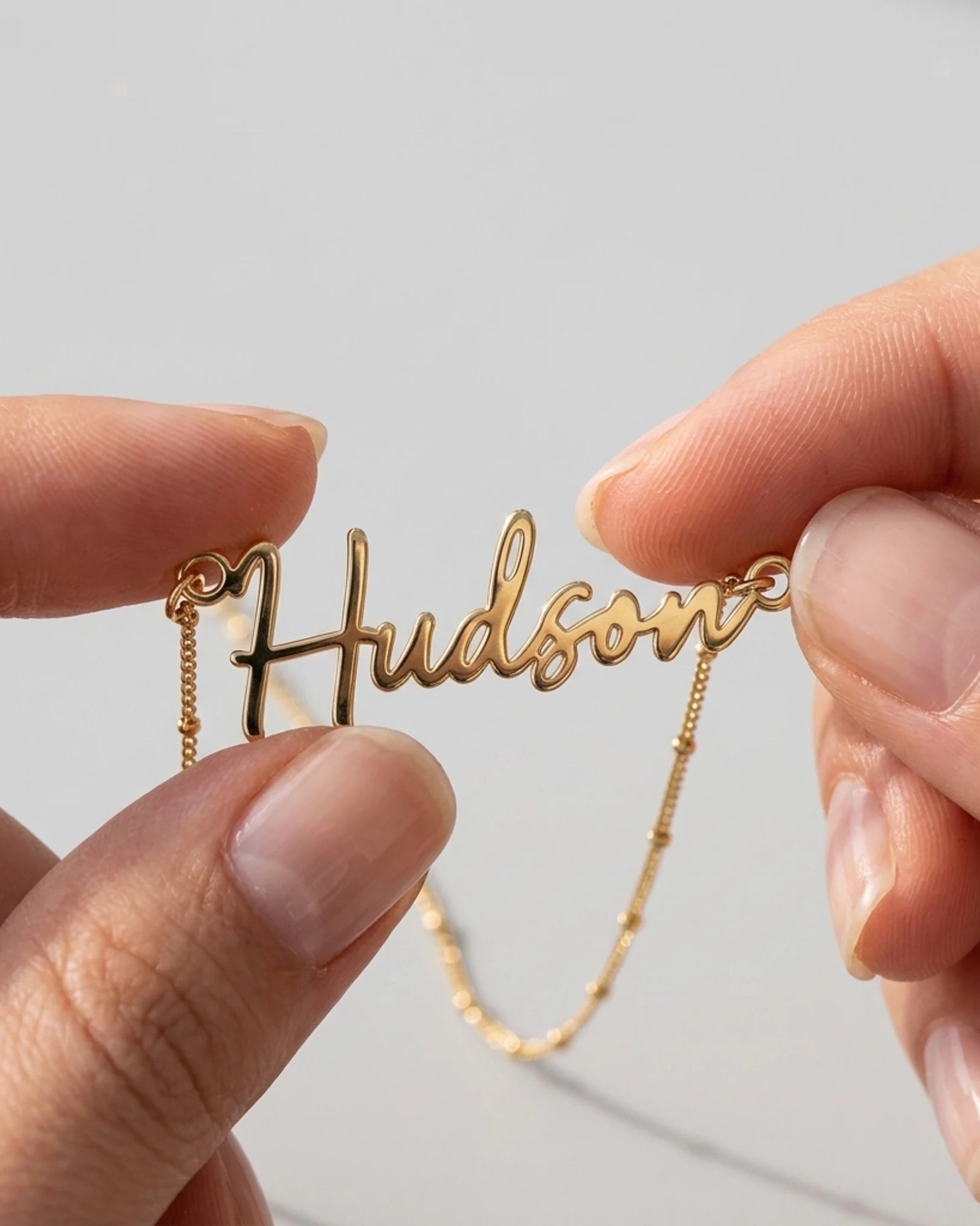Hudson Name Necklace | 18ct Gold, Silver & Vermeil | Ready to Ship