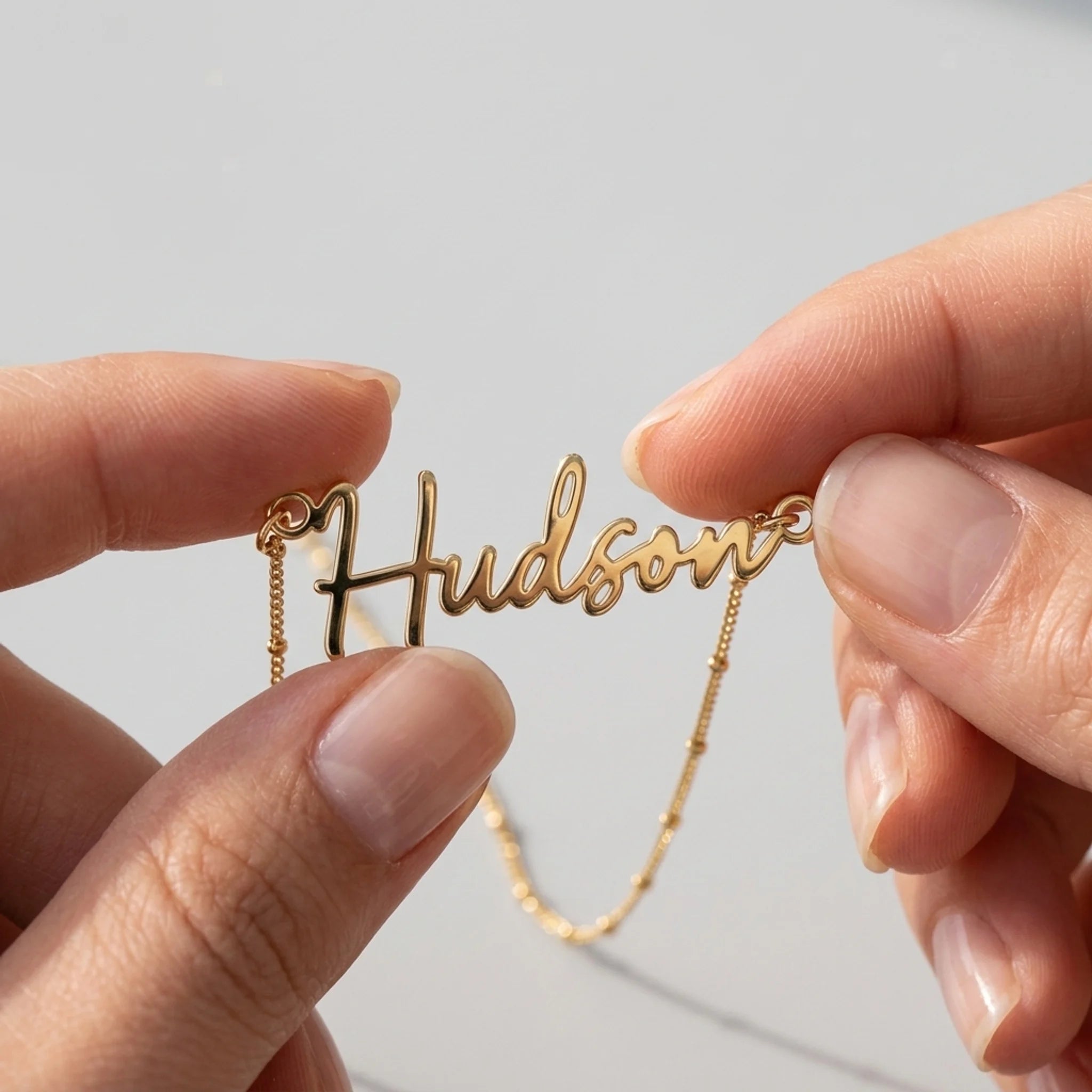 Hudson Name Necklace | 18ct Gold, Silver & Vermeil | Ready to Ship