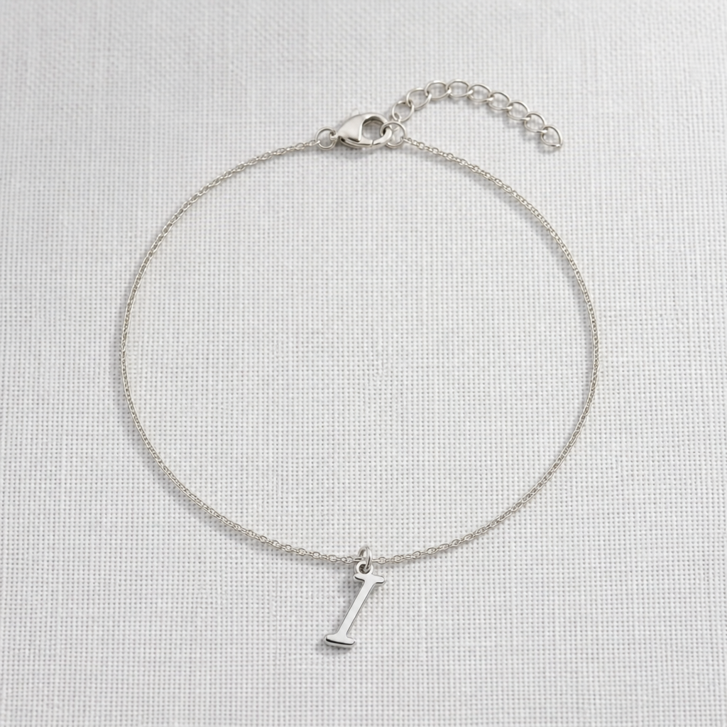 I Bracelet | Initial & Letter I Charm, Gold & Silver
