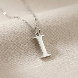 I Necklace | Initial & Letter I Pendant, Gold & Silver